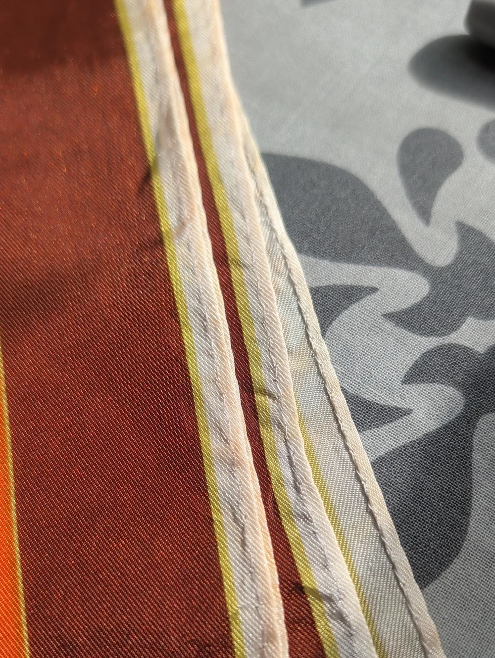 Vintage Scarf Geometric Pattern Orange Brown Silky Square 25